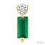 Emerald Shape Gemstone & Petite Diamond Earrings
