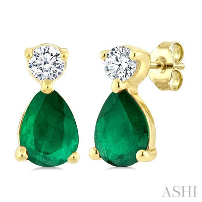 Pear Shape Gemstone & Petite Diamond Earrings