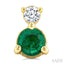 Round Shape Gemstone & Petite Diamond Earrings