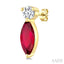 Marquise Shape Gemstone & Petite Diamond Earrings