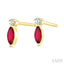Marquise Shape Gemstone & Petite Diamond Earrings