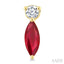 Marquise Shape Gemstone & Petite Diamond Earrings