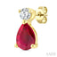 Pear Shape Gemstone & Petite Diamond Earrings