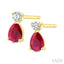Pear Shape Gemstone & Petite Diamond Earrings