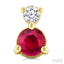 Round Shape Gemstone & Petite Diamond Earrings