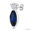 Marquise Shape Gemstone & Petite Diamond Earrings