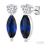 Marquise Shape Gemstone & Petite Diamond Earrings