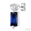 Emerald Shape Gemstone & Petite Diamond Earrings