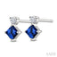 Princess Shape Gemstone & Petite Diamond Earrings