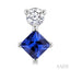 Princess Shape Gemstone & Petite Diamond Earrings