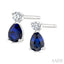 Pear Shape Gemstone & Petite Diamond Earrings