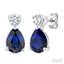 Pear Shape Gemstone & Petite Diamond Earrings