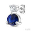 Round Shape Gemstone & Petite Diamond Earrings