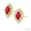 Oval Shape Art Deco Gemstone & Diamond Earrings