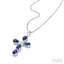 Cross Pear Shape Gemstone & Diamond Fashion Pendant