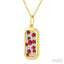 Emerald Shape Pave-Set Gemstone & Diamond Pendant