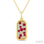 Emerald Shape Pave-Set Gemstone & Diamond Pendant