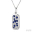 Emerald Shape Pave-Set Gemstone & Diamond Pendant