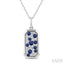Emerald Shape Pave-Set Gemstone & Diamond Pendant