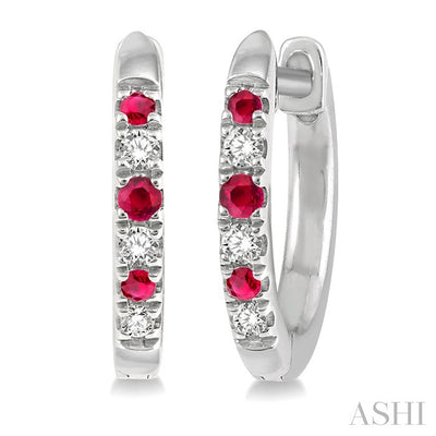 Gemstone & Diamond Hoop Earrings