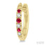 Gemstone & Diamond Hoop Earrings
