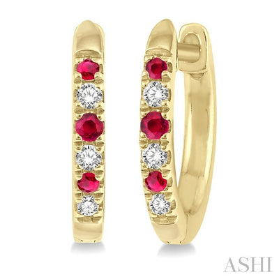 Gemstone & Diamond Hoop Earrings