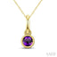 Bezel Gemstone Fashion Solitaire Pendant