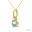 Bezel Gemstone Fashion Solitaire Pendant