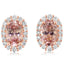 Lotus Garnet & Diamond Halo Stud Earrings