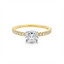 Round Diamond Straight Band Engagement Ring
