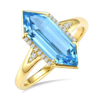 Blue Topaz & Diamond Fashion Ring