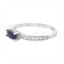 Amethyst & Diamond Stackable Ring