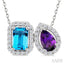 Toi Et Moi Gemstone & Halo Diamond Fashion Pendant