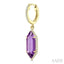 Evoque Gemstone Hexagon Shape & Halo Diamond Earrings