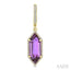 Evoque Gemstone Hexagon Shape & Halo Diamond Earrings