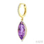Evoque Gemstone Marquise Shape & Halo Diamond Earrings