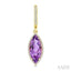 Evoque Gemstone Marquise Shape & Halo Diamond Earrings
