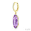 Oval Shape Gemstone & Halo Diamond Earrings