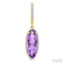 Evoque Gemstone Oval Shape & Halo Diamond Earrings