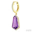 Evoque Gemstone Shield Shape & Halo Diamond Earrings