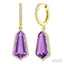 Evoque Gemstone Shield Shape & Halo Diamond Earrings