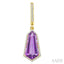 Evoque Gemstone Shield Shape & Halo Diamond Earrings