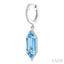 Evoque Gemstone Hexagon Shape & Halo Diamond Earrings