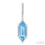 Evoque Gemstone Hexagon Shape & Halo Diamond Earrings
