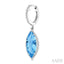 Evoque Gemstone Marquise Shape & Halo Diamond Earrings