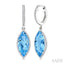Evoque Gemstone Marquise Shape & Halo Diamond Earrings