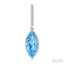 Evoque Gemstone Marquise Shape & Halo Diamond Earrings