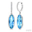 Oval Shape Gemstone & Halo Diamond Earrings