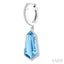 Evoque Gemstone Shield Shape & Halo Diamond Earrings