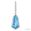 Evoque Gemstone Shield Shape & Halo Diamond Earrings